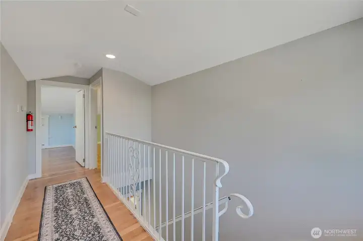 The upstairs landing.