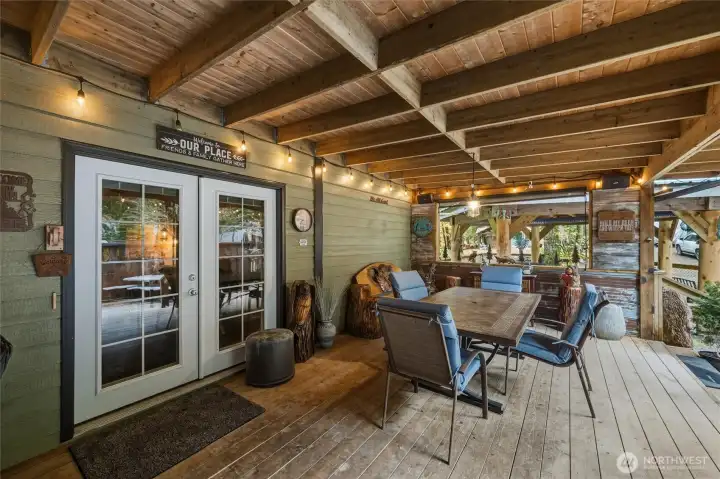 Outdoor dining area.