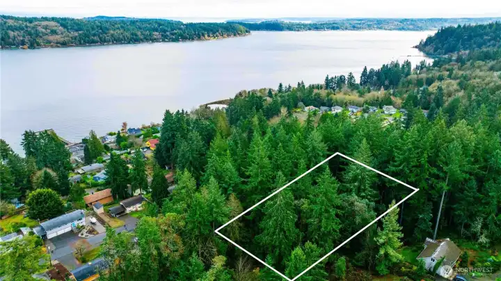 Beautiful potential views of Port Orchard Straight and Bainbridge Island.