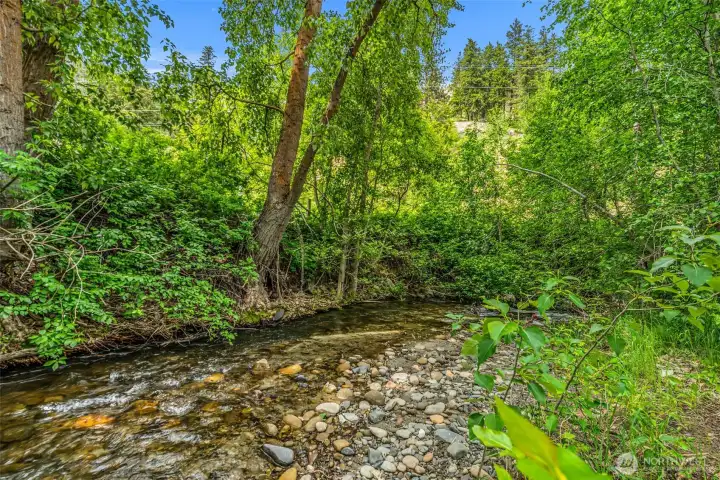 Mission Creek borders the property to the West Mission Creek borders the property to the West