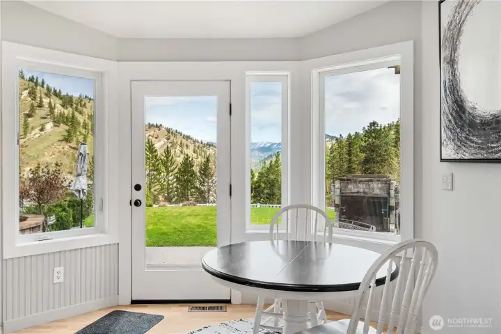 with outdoor access and open connection to the kitchen.