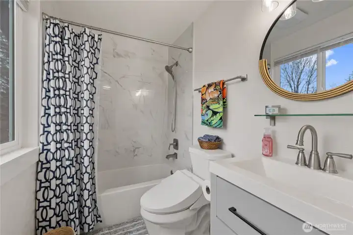 Primary bathroom with Toto bidet toilets