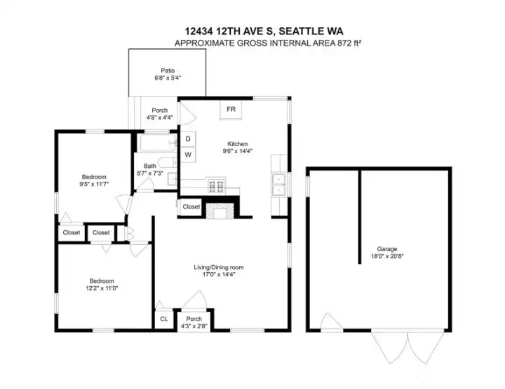 Floor plan includes the garage