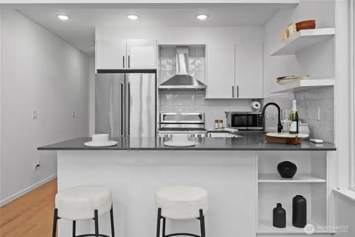 Kitchen with bar seating