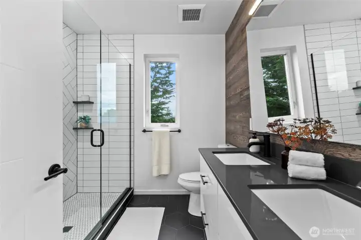 Spacious primary bathroom