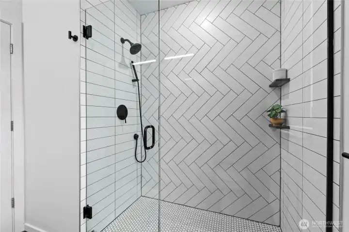 Spacious primary bathroom shower
