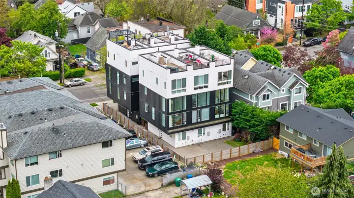 Aerial view of building