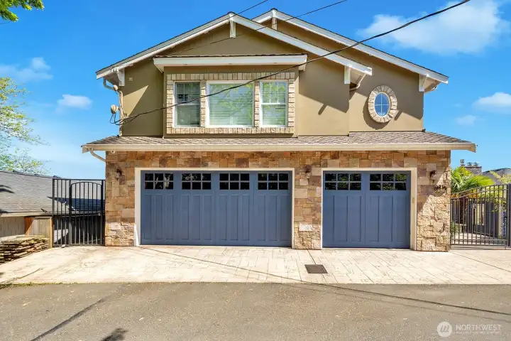 3 car garage, with parking for 6
