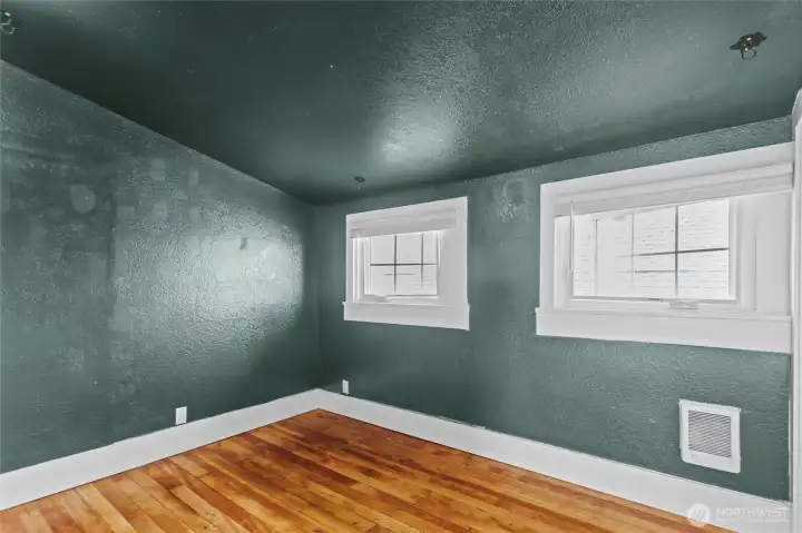 First upper bedroom on your right as you walk down the hallway