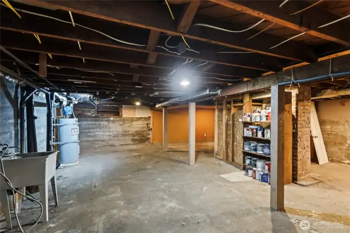 Unfinished basement, access from inside the house.