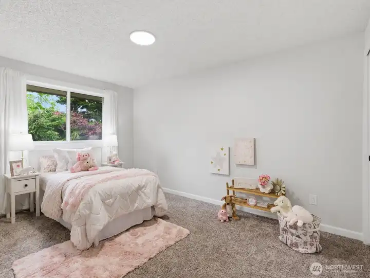 Upstairs and to the right is the 1st good sized bedroom. Upstairs and to the right is the 1st good sized bedroom.