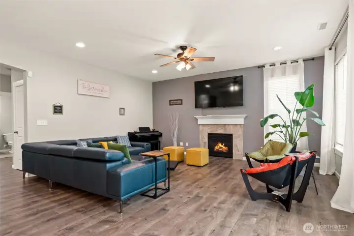 Great room with fireplace.