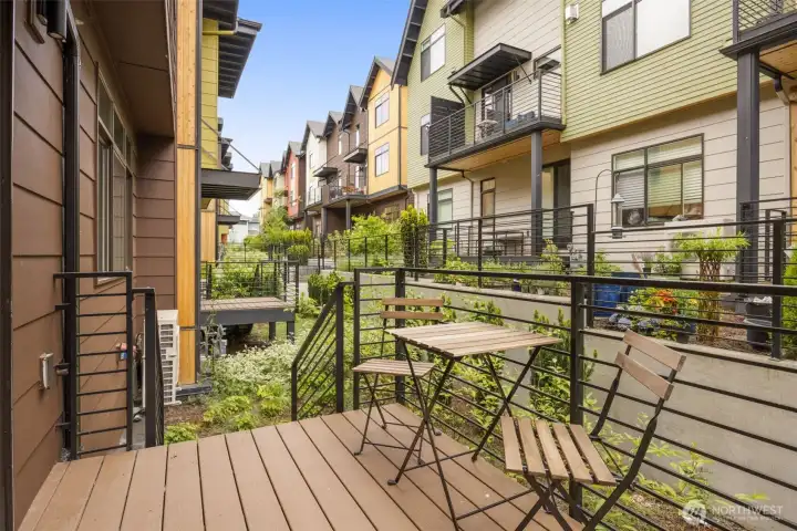 Step out onto a private outdoor oasis, perfectly designed for year-round Pacific Northwest enjoyment and relaxation.