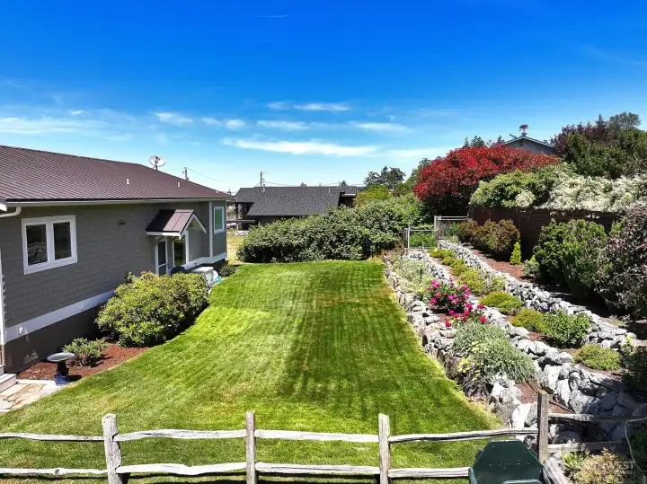 Low maintainance landscaping.