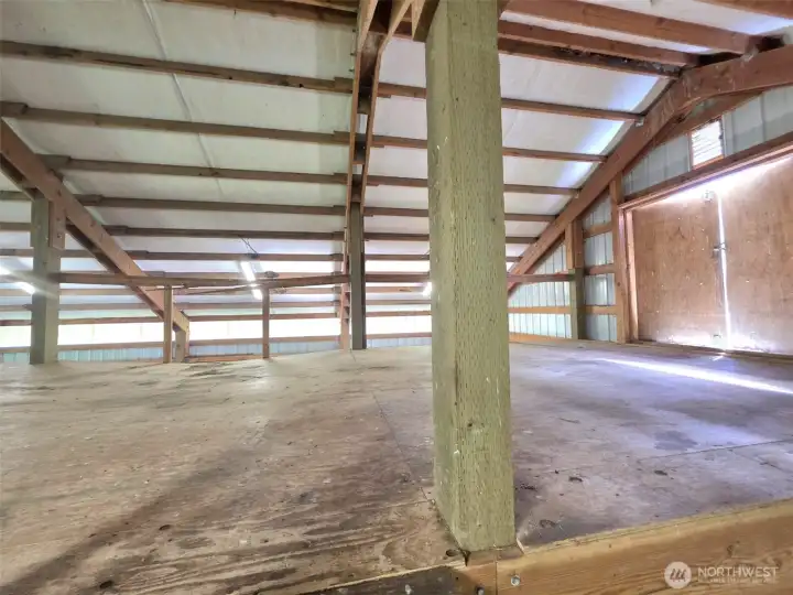 loft holds over 100 bales of square local hay