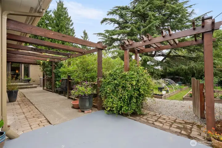 Charming arbors leading to the house and the garden Charming arbors leading to the house and the garden