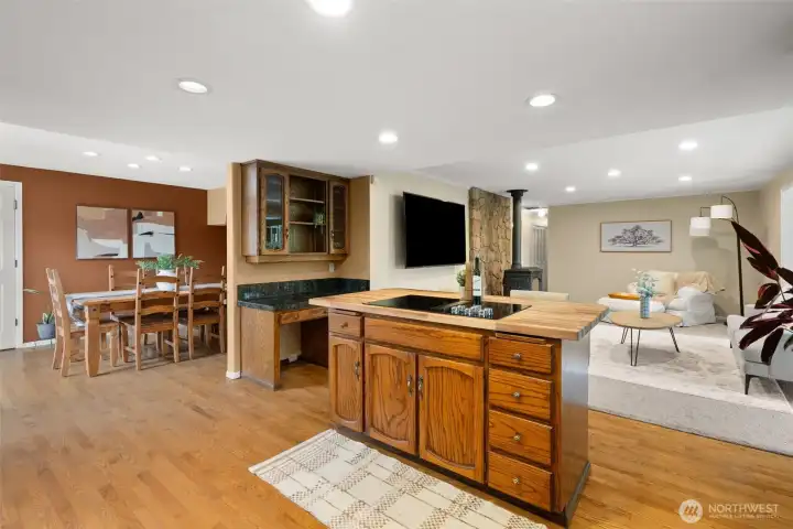 Island and desk Island and desk