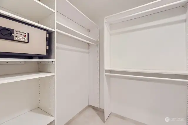 A large walk-in closet.