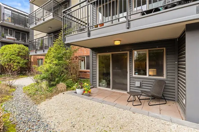 A private patio.