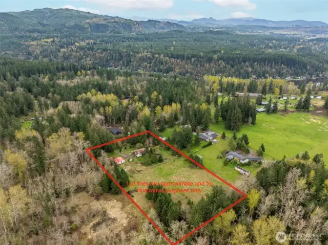 Lines in drone photo are approximate and for illustrative purposes only.