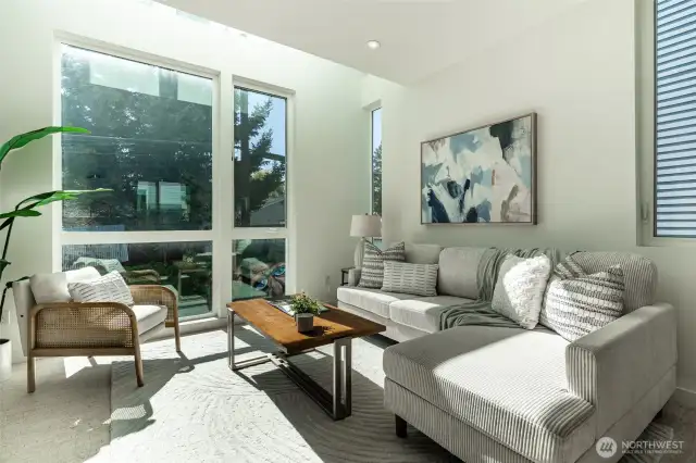 Gorgeous living room w/ loads of natural light!