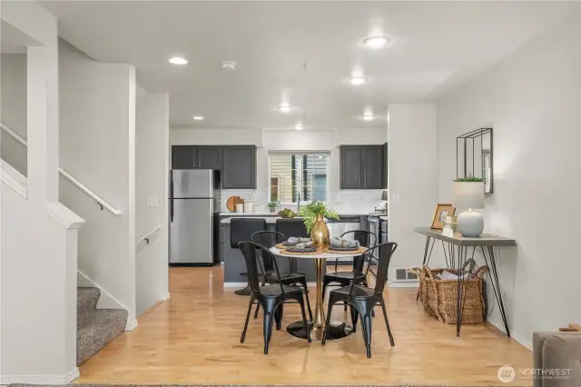 Dinning area leads into kitchen