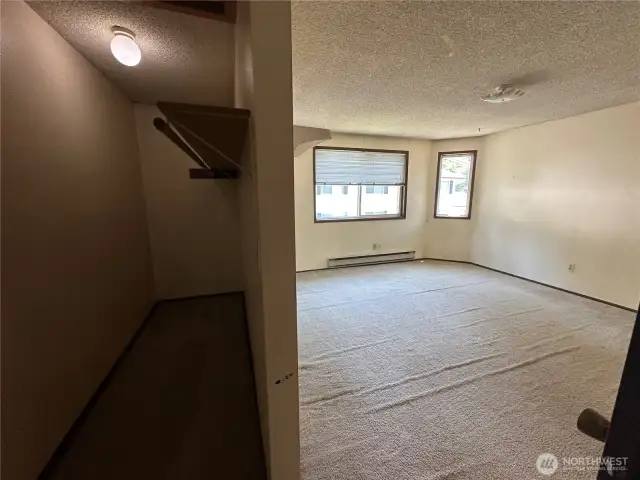 Upstairs bedroom with large walk in closet