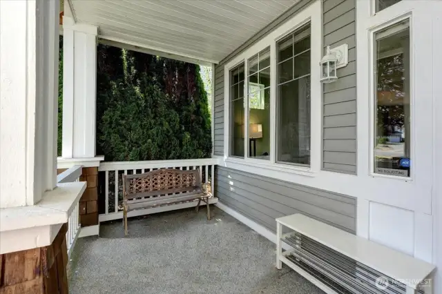 Covered front porch makes for an inviting entry.