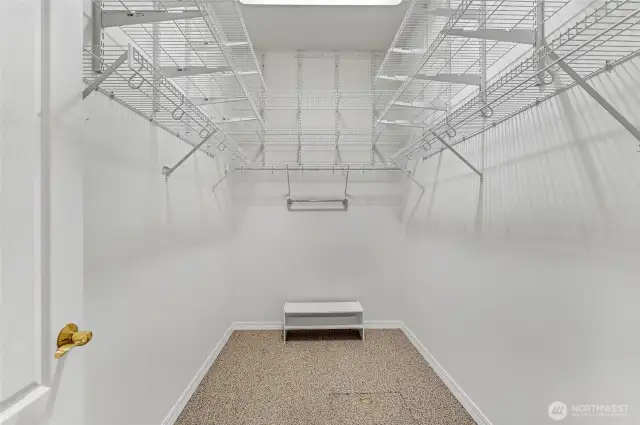 . . . and large walk-in closet with a solar tube skylight.