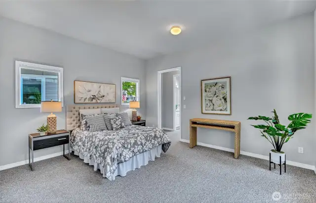 The second bedroom has an attached full bath.