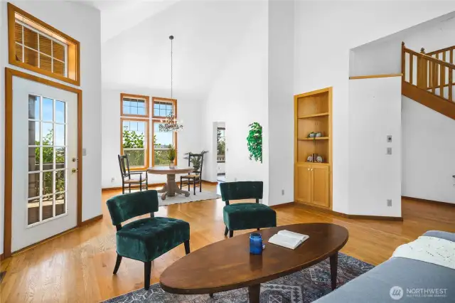 Living room is open to the dining room.
