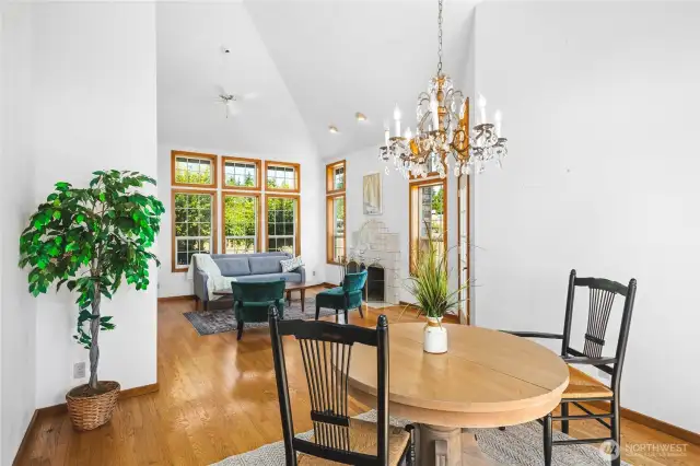 Dining room opens to living room.