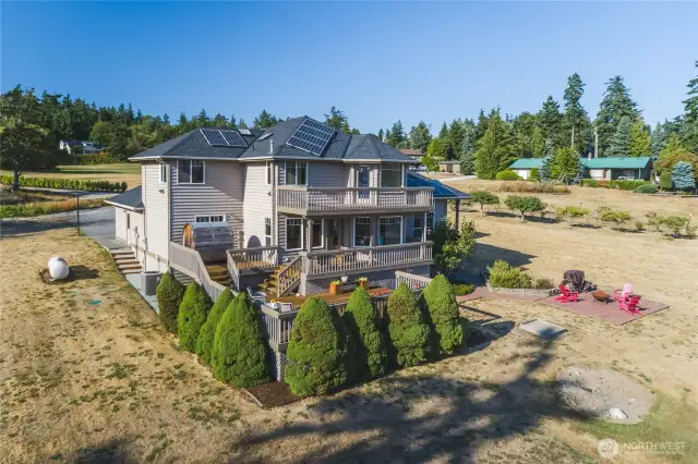 Multi level deck and outdoor living areas.