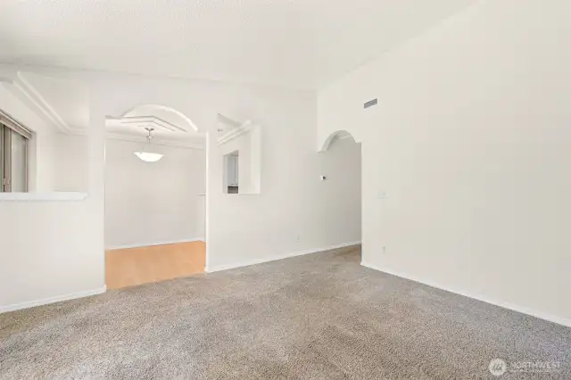 Newly painted bright living room