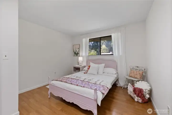Bedroom 3 also looks out to back yard.