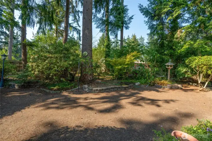 Spacious back yard is fully-fenced.