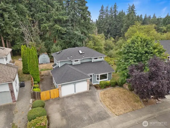 Arial view of the gorgeous front.