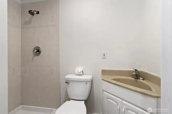 Downstairs 3/4 bath.