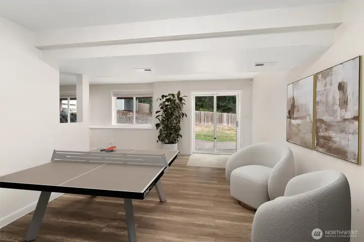 Awesome downstairs hang-out spot.