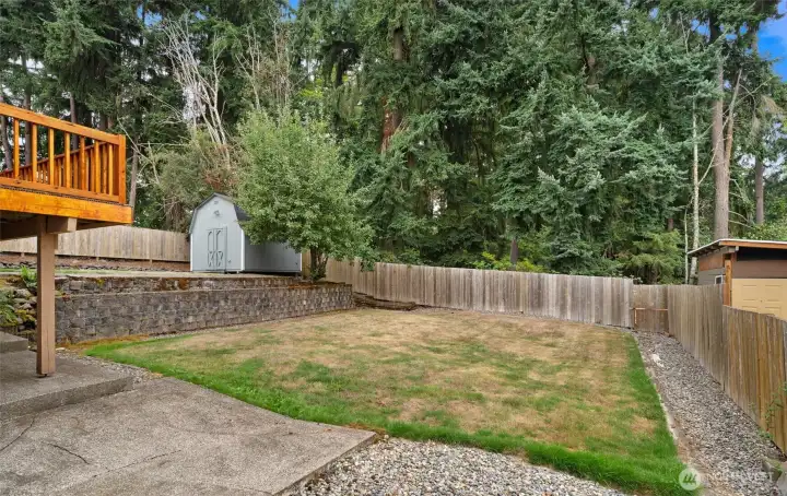 Full fenced backyard: perfect for all!