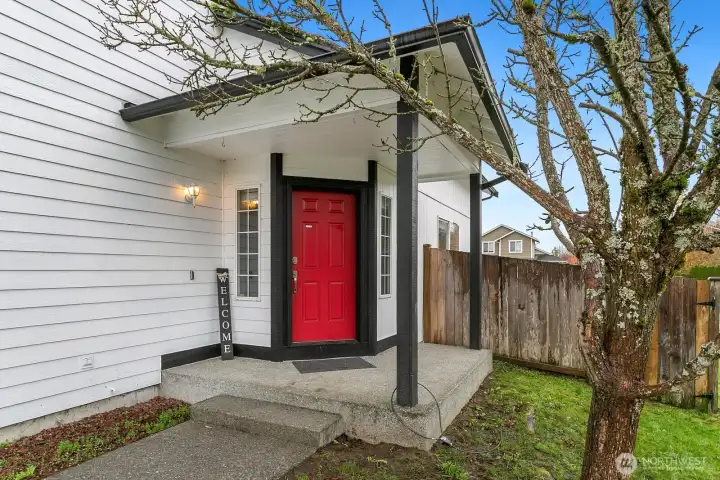 Covered front entry.