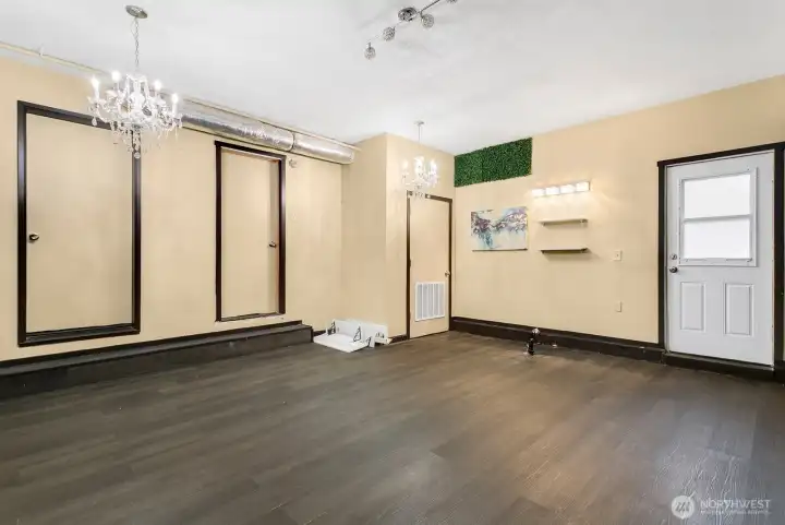 Garage has been finished for use as a dedicated office, studio or home-based business and has access to half bath and separate exterior entrance! Convert it back to a two-car garage for parking if you wish!