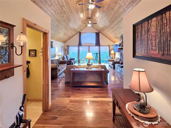 Elegant foyer leads to formal living room.