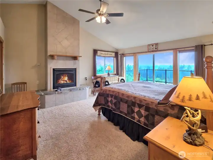 Master Suite with gas fireplace.