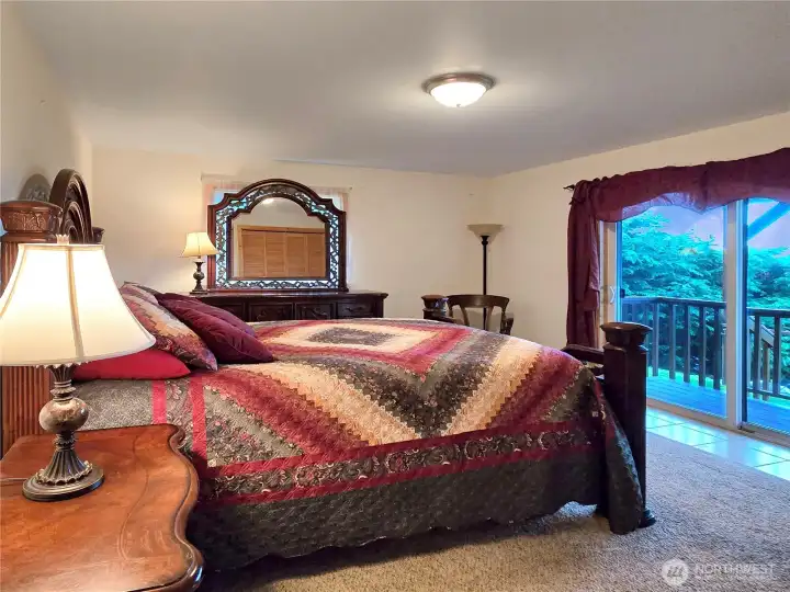 Lower: Bedroom with private deck.
