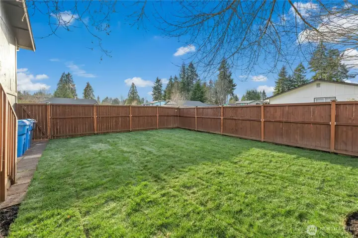 Fully fenced yard