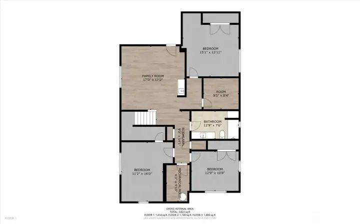 Lower level floor plan