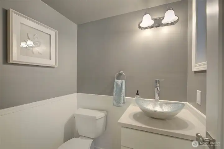 Main level powder room.