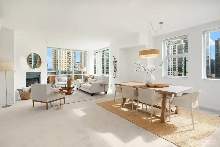 Fresh carpeting & paint make this penthouse truly turnkey.