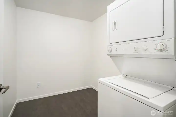 Extra large laundry room with bonus space...maybe your future storage or office nook?